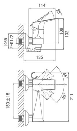 Смеситель D&K Hertz Rhein DA1293101 для душа 