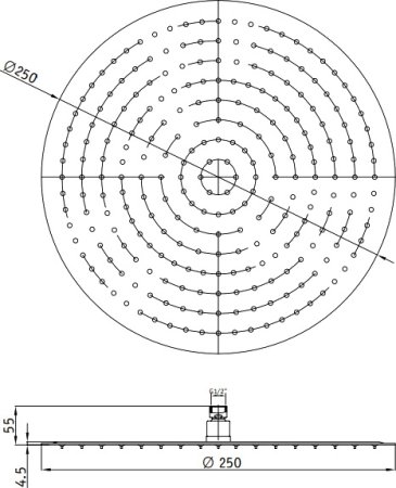 Верхний душ RGW Shower Panels SP-81-25 21148125-01 Хром 