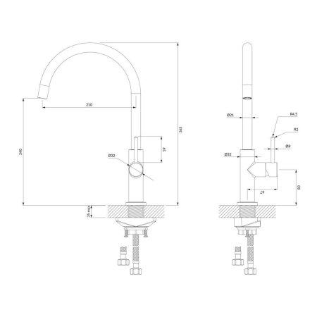 Смеситель Omnires Y Y1251CR для кухни хром 