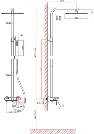 Душевая система D&K Bayern Liszt DA1513706A04 Серый графит 