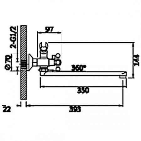 Cмеситель для ванны ViEiR V140141 Хром 
