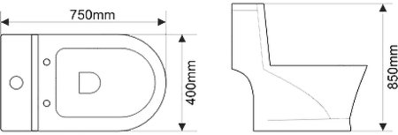 Унитаз моноблок Melana MLN-2014 с сиденьем Микролифт 