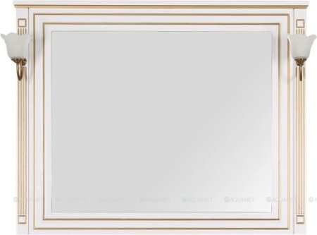 Зеркало Aquanet Паола 120 белый/золото 