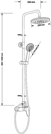 Душевая система ESKO ST1200 Хром 