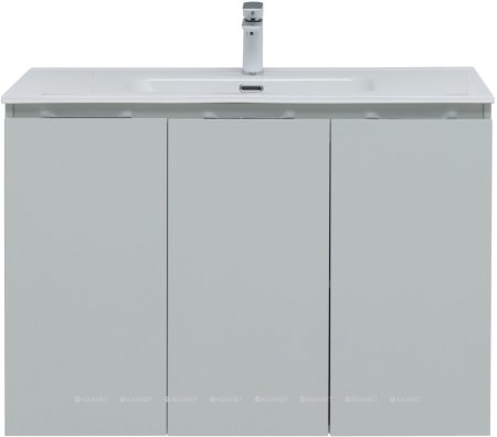 Тумба с раковиной Aquanet Алвита New 100 3 дверцы, серый 