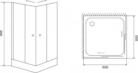 Душевой уголок Timo TL-8002 Romb Glass с поддоном 