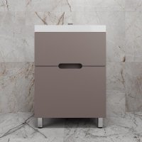 Тумба напольная Style Line "Матис 60" под ASTI 60 (2 ящика), ТАУП ТЁМНЫЙ, ЭМАЛЬ