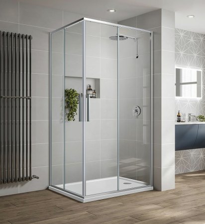 Душевой уголок Vincea Slim-U 90x90 VSS-2SU900CL профиль Хром стекло прозрачное 