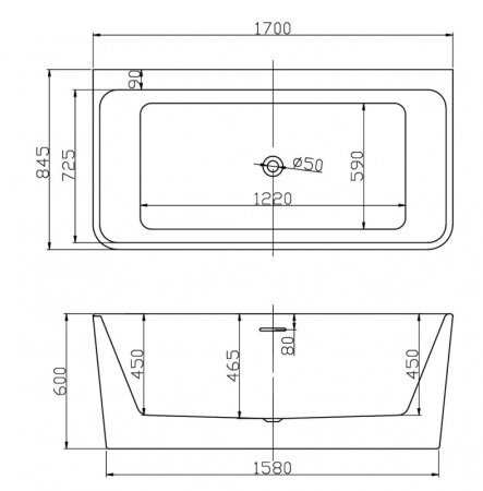 Акриловая ванна Esbano Paris'22 ESVAPARI22 