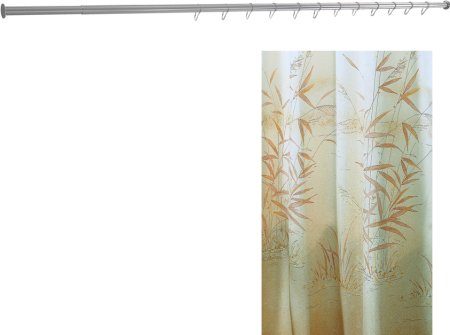 Комплект Штора для ванной Bacchetta 180х200 Canneto коричневая + Карниз для ванны Aquanet прямой 17 