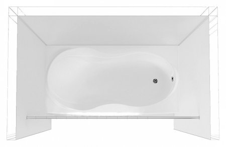 Комплект Штора для ванной Bacchetta 180х200 Canneto коричневая + Карниз для ванны Aquanet прямой 17 