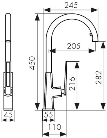 Смеситель для кухни Kaiser Merkur 27166-2 Черный матовый 
