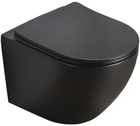 Унитаз Azario Grado AZ-0046-MB SP подвесной Черный матовый с сиденьем Микролифт 