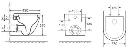 Унитаз Azario Grado AZ-0046-MB SP подвесной Черный матовый с сиденьем Микролифт 