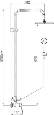 Душевая система Rav Slezak Colorado CO282.5/3CMAT Черный матовый 