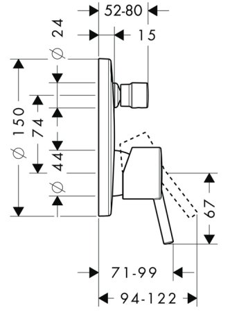 Смеситель Hansgrohe Talis S 32475000 для ванны с душем 