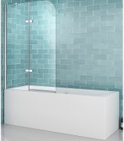 Шторка на ванну Abber Ewiges Wasser 120х140 AG51120 профиль Хром стекло прозрачное