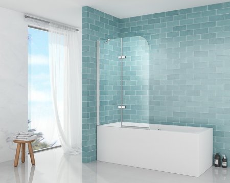 Шторка на ванну Abber Ewiges Wasser 120х140 AG51120 профиль Хром стекло прозрачное 