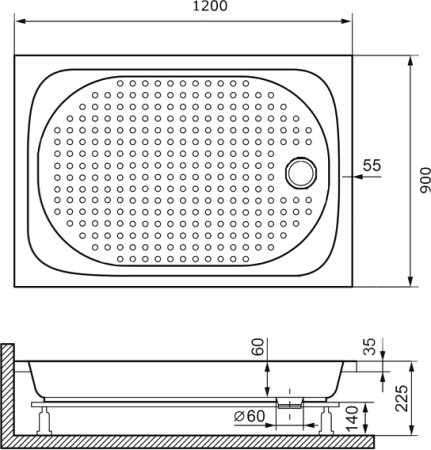 Поддон для душа RGW Acrylic Lux/TN 120x90 