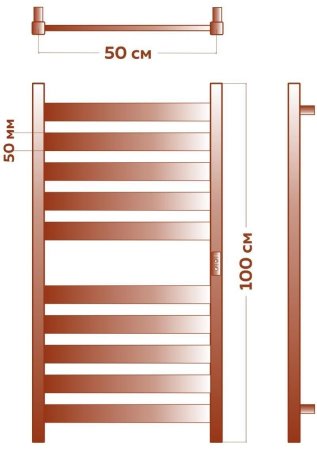 Полотенцесушитель электрический (лесенка) Bauedge Elite DB-0048, 50x100 см 