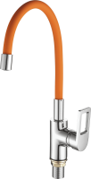 Смеситель для кухни с гибким изливом FASHUN A4253+B02, хром/оранжевый