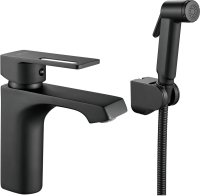 Смеситель для раковины с гигиеническим душем Raffine F171H, черный