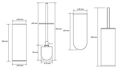 Ершик Bemeta Neo 102313059 напольный, сталь 