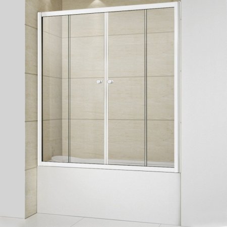 Шторка на ванну Cezares Relax VF-2-150/145-C-Bi стекло прозрачное 