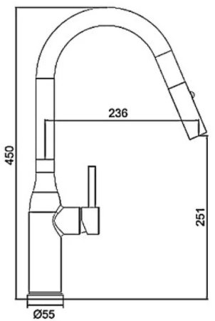 Смеситель для кухни Gappo G4398-45 Нержавеющая сталь 