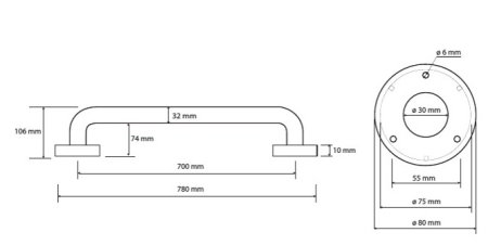 Поручень Bemeta Help program 301100702 