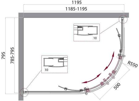 Душевой уголок BelBagno UNO-195-RH-2-120/80-C-Cr 120х80 профиль Хром стекло прозрачное 
