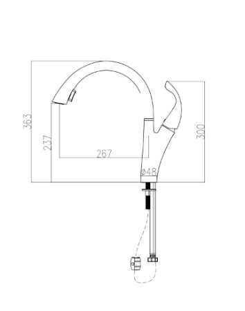 Смеситель однорычажный для кухни вытяжной СHROME HAIBA HB70180 хром 