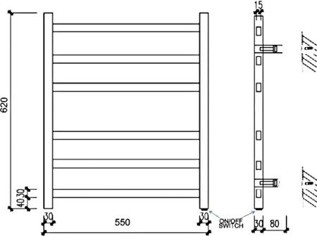 Полотенцесушитель электрический Zorg AZR HT-03 BR бронза 