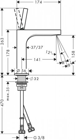 Смеситель Axor Citterio 39032000 для раковины 