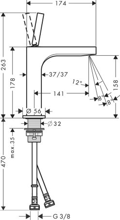 Смеситель Axor Citterio 39032000 для раковины 
