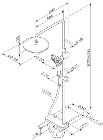 Душевая система AM.PM Like F0780700 Хром 