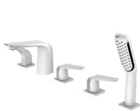 Смеситель на борт ванны Rose R1312F, белый/хром