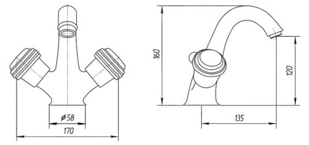 Смеситель Migliore Axo Swarovski ML.AXO-634F Br для раковины 