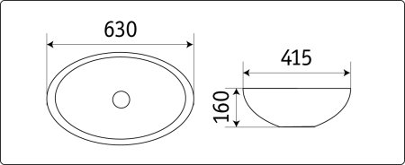 Раковина CeramaLux D1104 накладная 