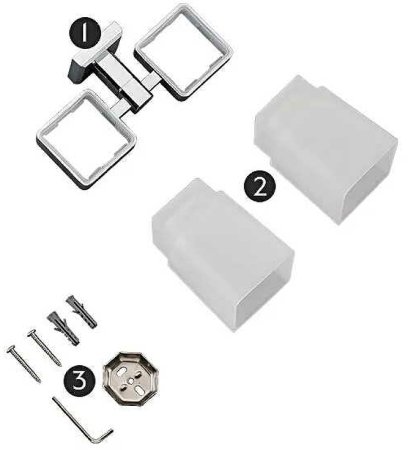 Стакан для зубных щеток Gappo G38 G3808 двойной Хром 