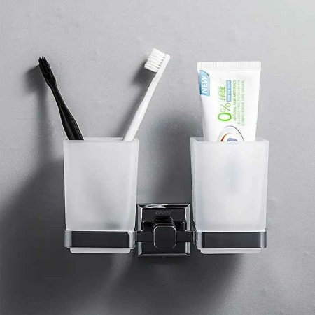 Стакан для зубных щеток Gappo G38 G3808 двойной Хром 