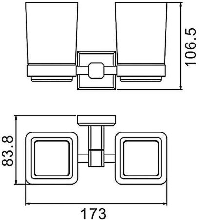 Стакан для зубных щеток Gappo G38 G3808 двойной Хром 