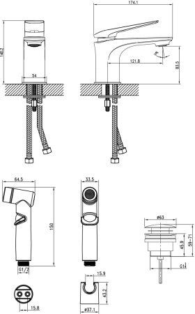 Смеситель Lemark Allegro для раковины и биде (LM5916CW) 