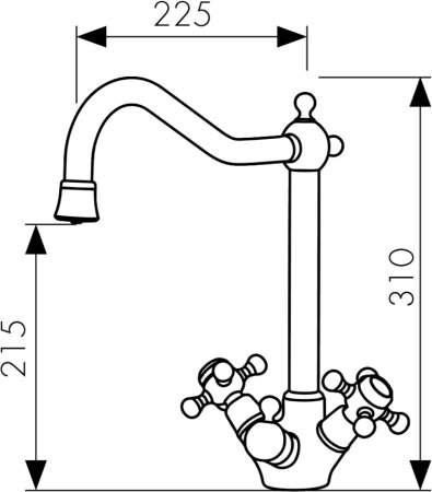 Смеситель для кухни Kaiser Carlson Style 44333 Хром 