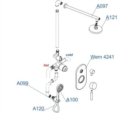 Душевой комплект WasserKRAFT A16421 хром 