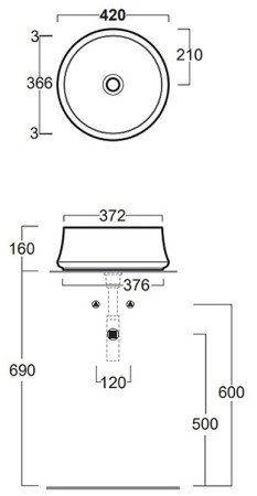 Раковина-чаша Simas Sharp 42 SH02bi*0 Белая 