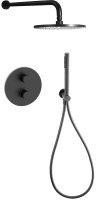 Душевая система Paffoni Light KITLIQ018NO с термостатом Черная матовая