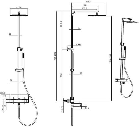 Душевая система Allen Brau Infinity 5.21029-31 Черная матовая 