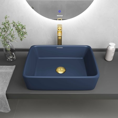 Раковина-чаша Grossman Color 48 GR-3016BLM Синяя матовая 