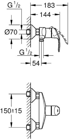 Душевая система Grohe Eurosmart New 124410 Хром 